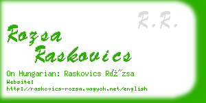 rozsa raskovics business card